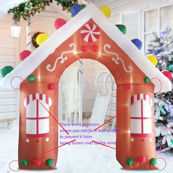 The Holiday Aisle® 10FT Christmas Inflatables Gingerbread House Archway